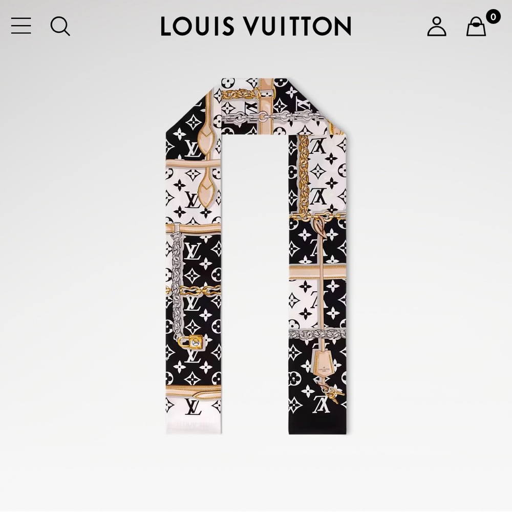 Louis Vuitton Monogram Black and White Scarf